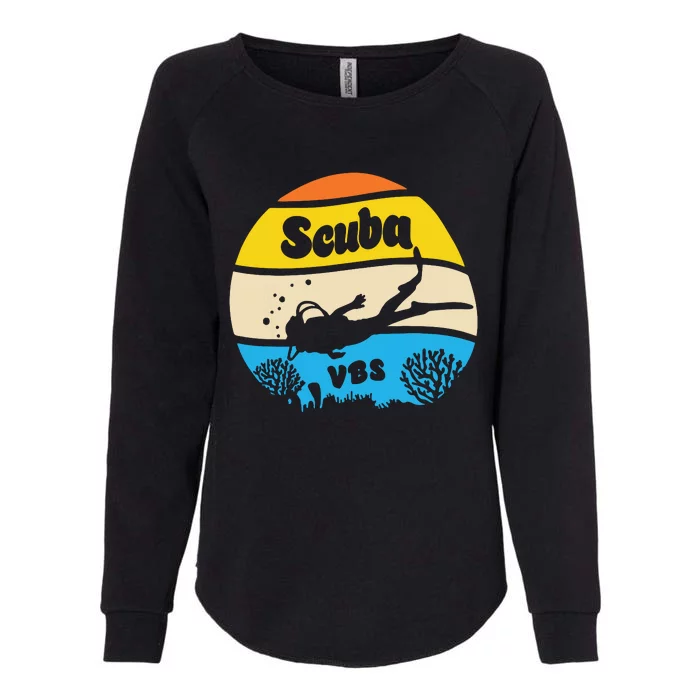 Retro Scuba Vbs 2024 Underwater Jesus Christian Bible Womens California Wash Sweatshirt