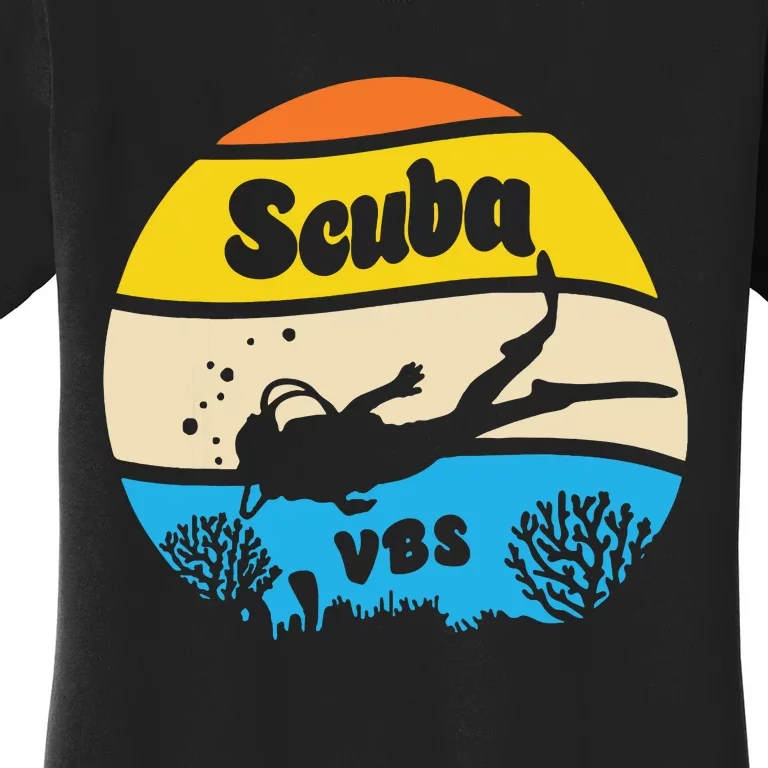 Retro Scuba Vbs 2024 Underwater Jesus Christian Bible Women's T-Shirt