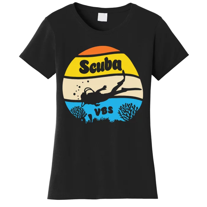 Retro Scuba Vbs 2024 Underwater Jesus Christian Bible Women's T-Shirt