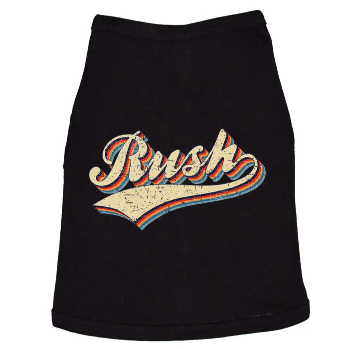 Rush Surname Vintage Retro Gifts Rush Doggie Tank