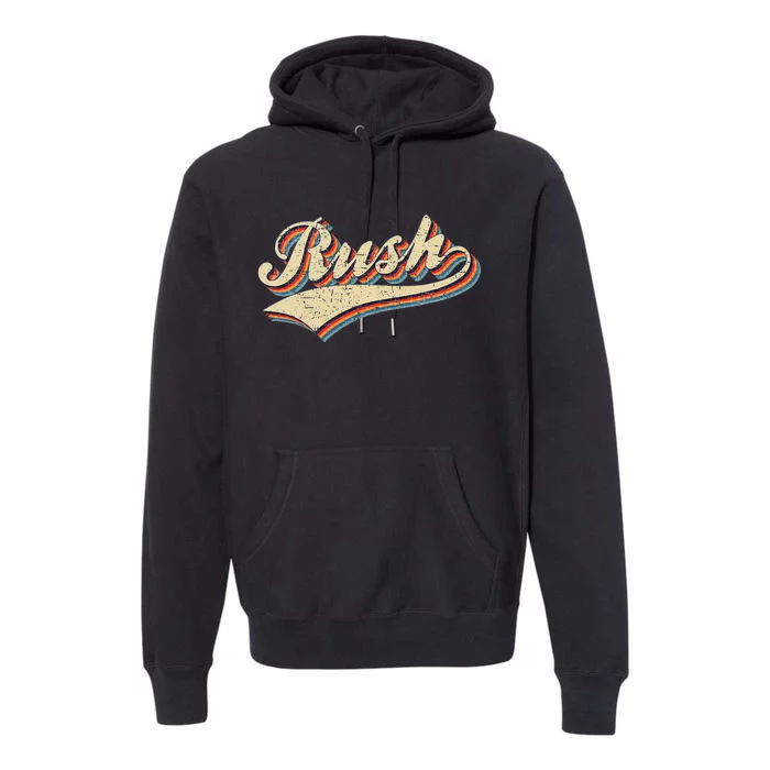 Rush Surname Vintage Retro Gifts Rush Premium Hoodie