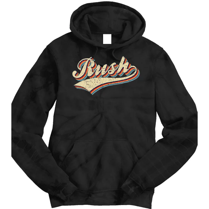 Rush Surname Vintage Retro Gifts Rush Tie Dye Hoodie