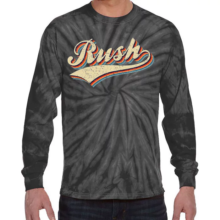 Rush Surname Vintage Retro Gifts Rush Tie-Dye Long Sleeve Shirt