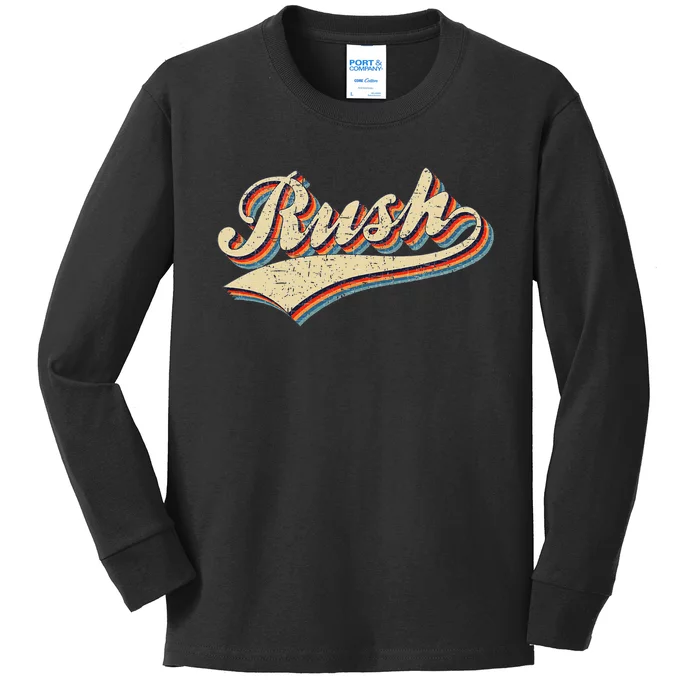 Rush Surname Vintage Retro Gifts Rush Kids Long Sleeve Shirt