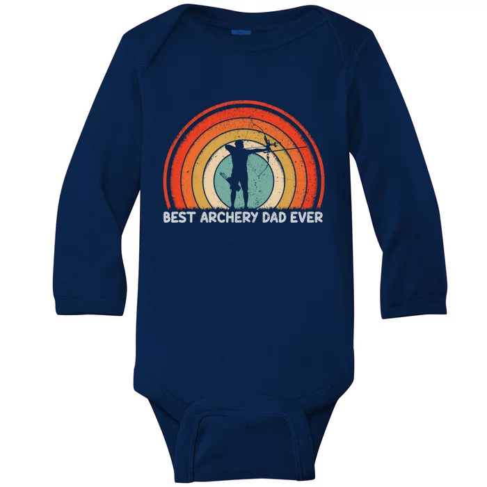 Retro Style Vintage Best Archery Dad Ever Father's Day Gift Baby Long Sleeve Bodysuit