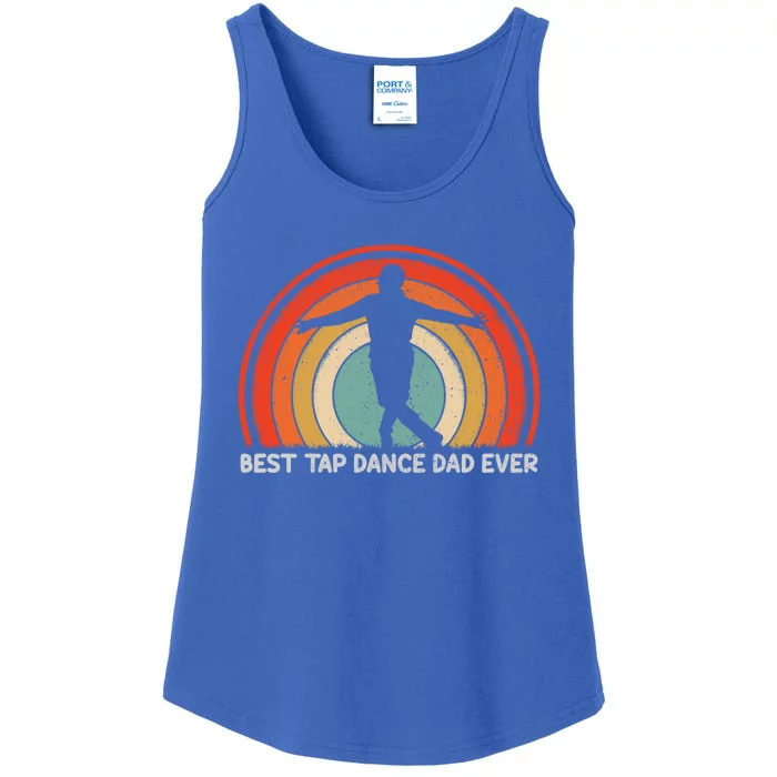 Retro Style Vintage Best Tap Dance Dad Ever Father's Day Gift Ladies Essential Tank