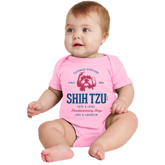 Retro Styled Vintage Shih Tzu Baby Bodysuit