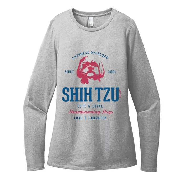 Retro Styled Vintage Shih Tzu Womens CVC Long Sleeve Shirt