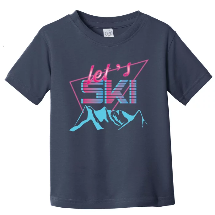 Retro Ski Vintage 80s Ski Costume Toddler T-Shirt