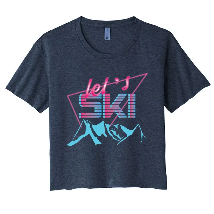 Retro Ski Vintage 80s Ski Costume Women's Crop Top Tee