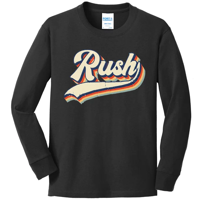 Rush Surname Vintage Retro Gift Men Women Boy Girl Kids Long Sleeve Shirt