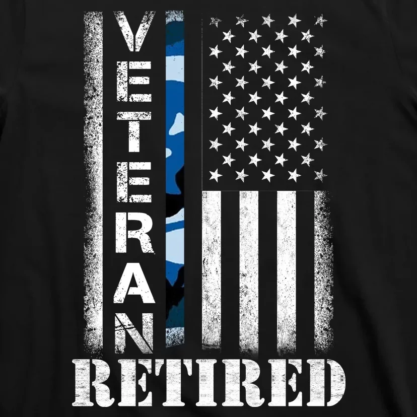 Retired Sailor Veteran Gift Retirement Soldier Patriotic Flag Gift T-Shirt