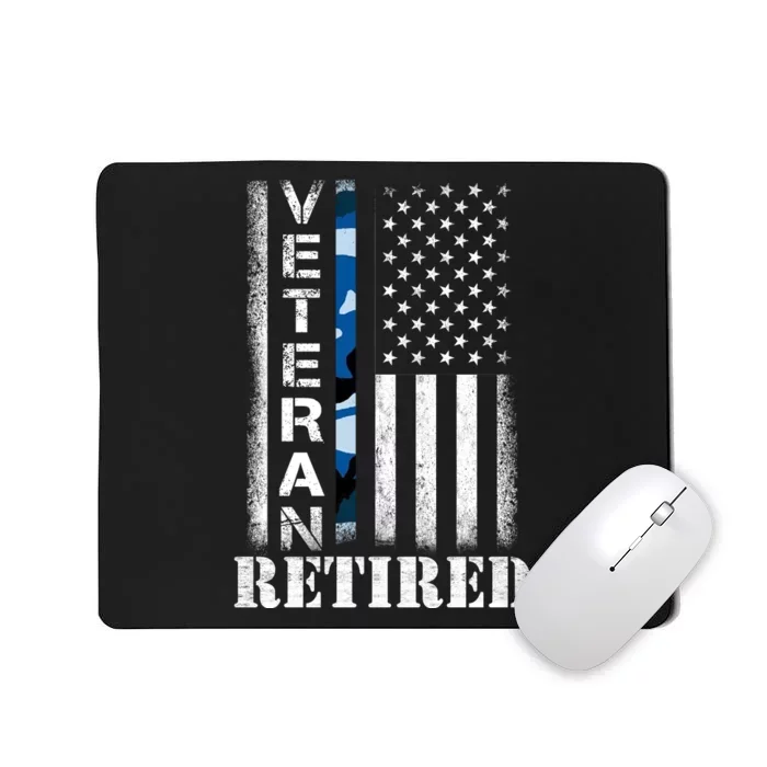 Retired Sailor Veteran Gift Retirement Soldier Patriotic Flag Gift Mousepad