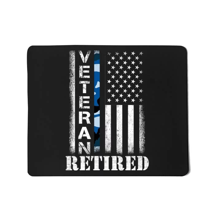 Retired Sailor Veteran Gift Retirement Soldier Patriotic Flag Gift Mousepad