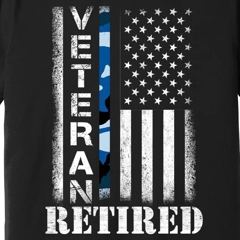 Retired Sailor Veteran Gift Retirement Soldier Patriotic Flag Gift Premium T-Shirt