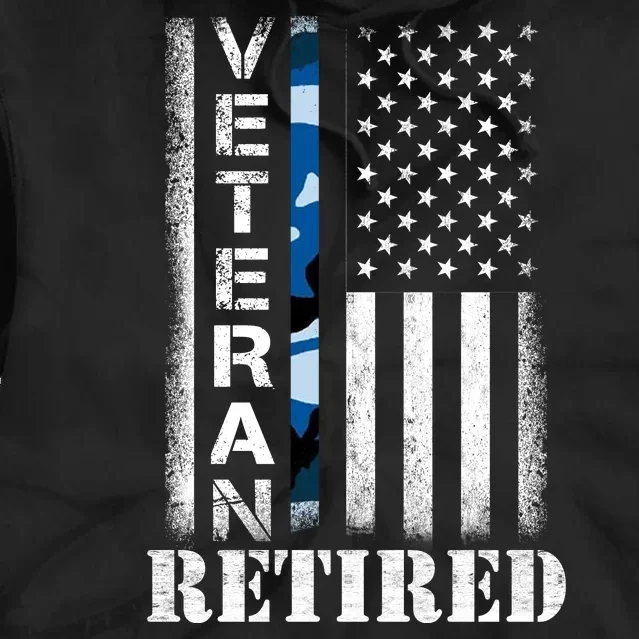 Retired Sailor Veteran Gift Retirement Soldier Patriotic Flag Gift Tie Dye Hoodie