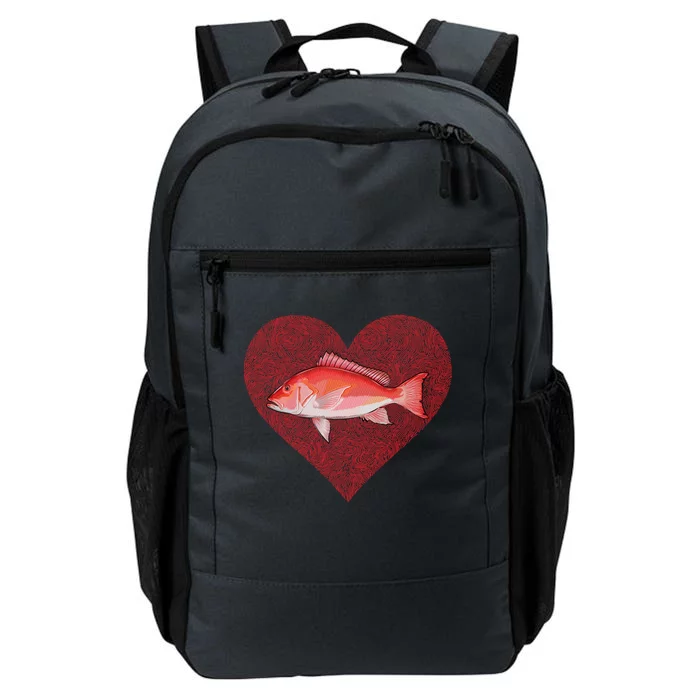 Red Snapper Valentines Day Fish Love Fingerprint Gift Daily Commute Backpack