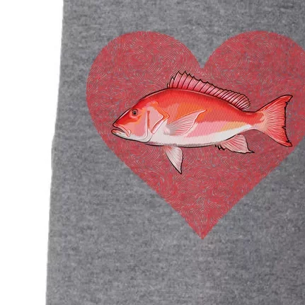 Red Snapper Valentines Day Fish Love Fingerprint Gift Doggie 3-End Fleece Hoodie