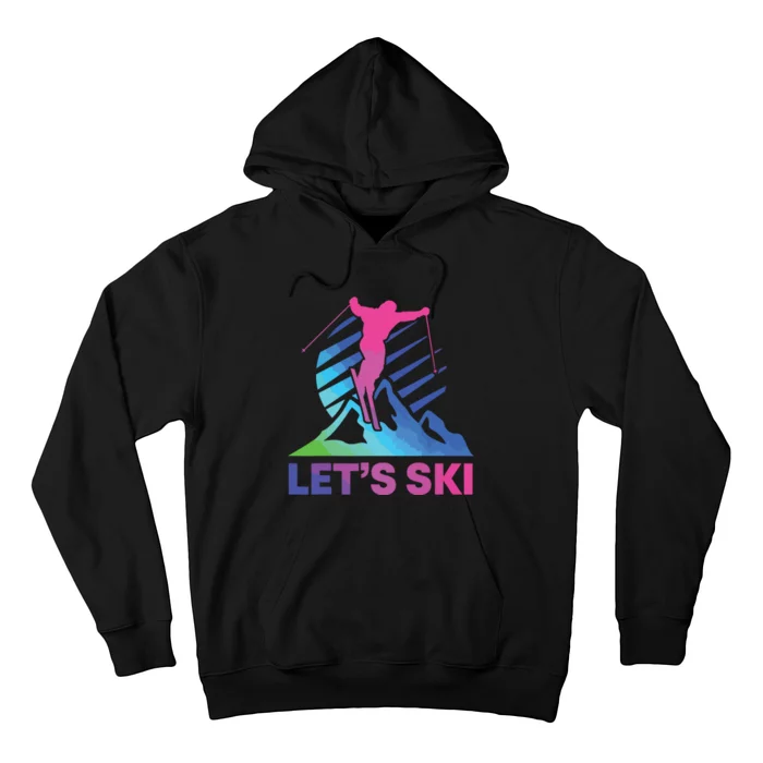 Retro Ski Vintage 80s 90s Skiing Outfit Hoodie