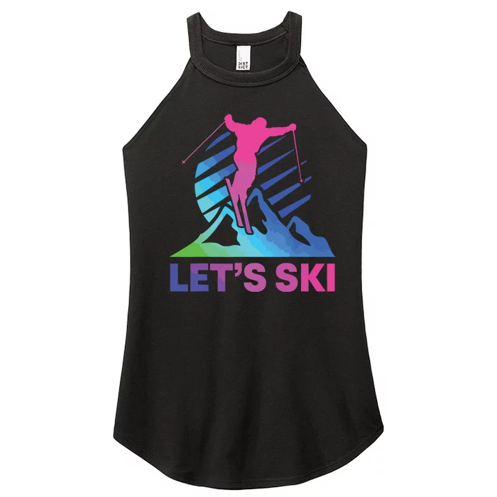 Retro Ski Vintage 80s 90s Skiing Outfit Women’s Perfect Tri Rocker Tank