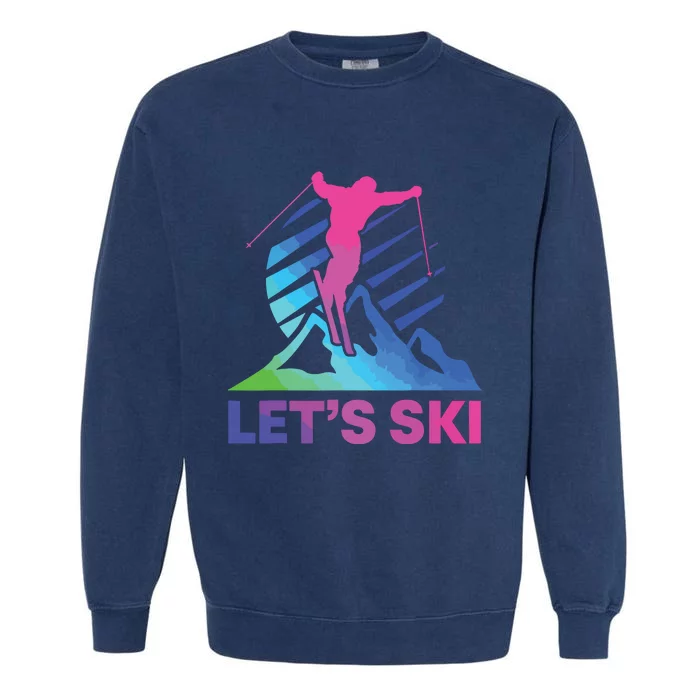 Retro Ski Vintage 80s 90s Skiing Outfit Garment-Dyed Sweatshirt