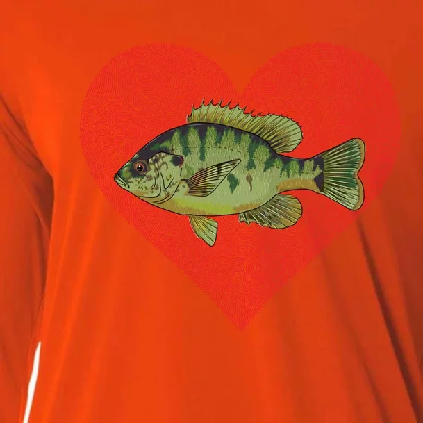 Redear Sunfish Valentines Day Fish Love Fingerprint Cool Gift Cooling Performance Long Sleeve Crew