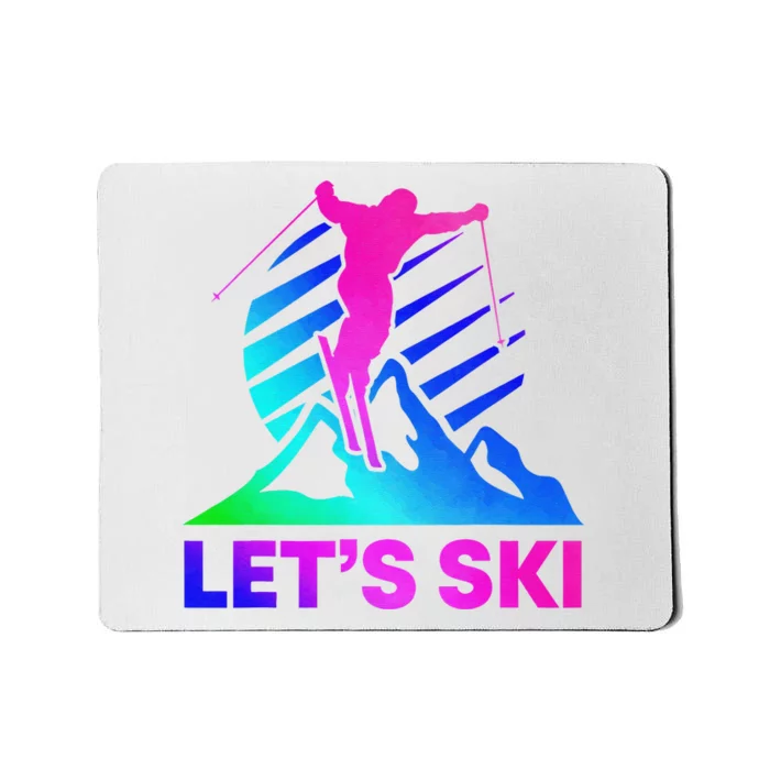 Retro Ski Vintage 80s 90s Skiing Outfit Mousepad