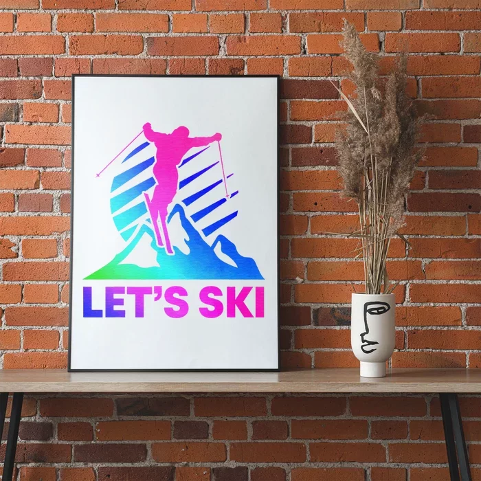 Retro Ski Vintage 80s 90s Skiing Outfit Poster