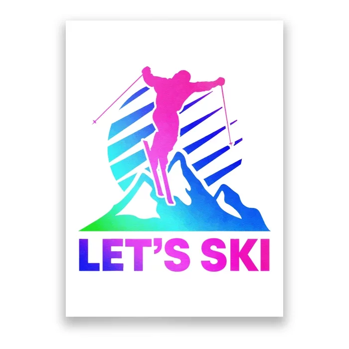 Retro Ski Vintage 80s 90s Skiing Outfit Poster