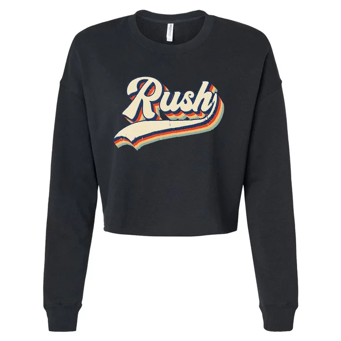 Rush Surname Vintage Retro Gift Cropped Pullover Crew