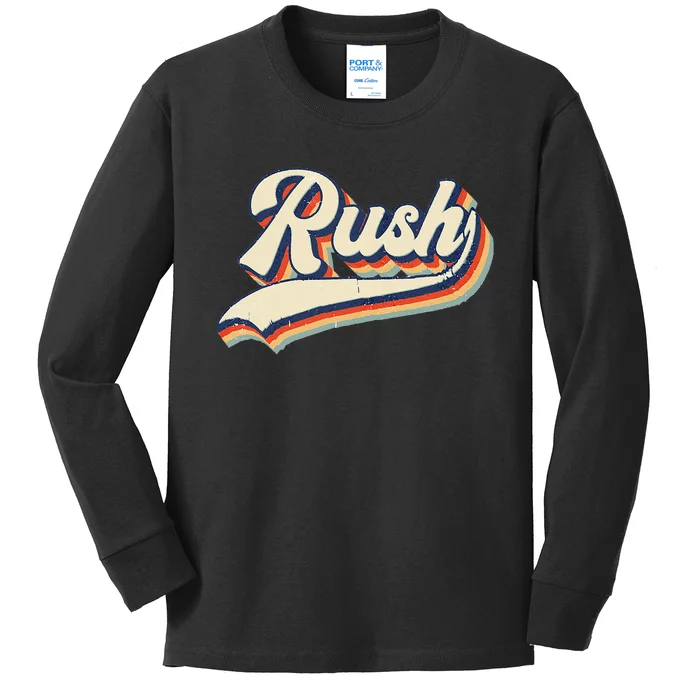 Rush Surname Vintage Retro Gift Kids Long Sleeve Shirt