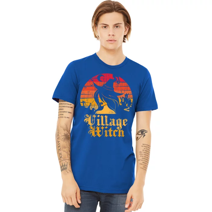 Retro Sunset Village Witch Gift Premium T-Shirt