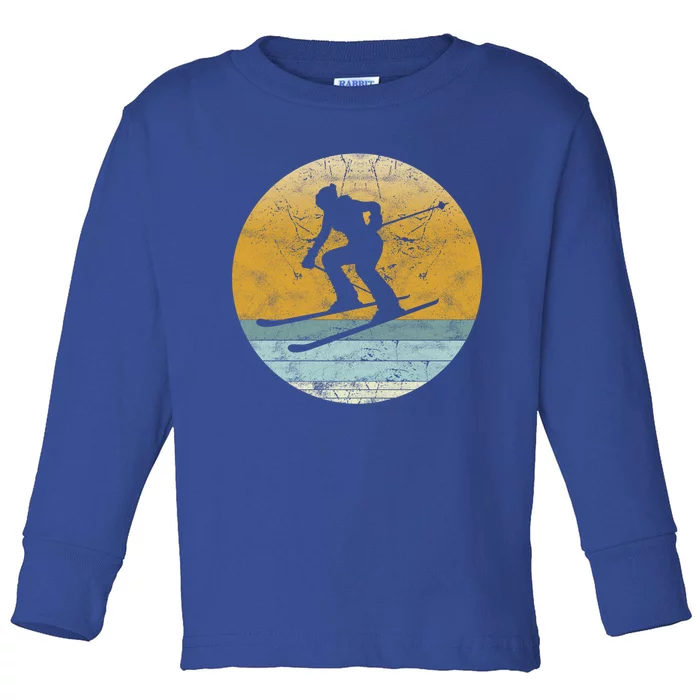 Retro Skiing Vintage Style Sport Ski Gift Gift Toddler Long Sleeve Shirt