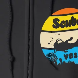 Retro Scuba Vbs 2024 Underwater Jesus Christian Bible Gift Full Zip Hoodie