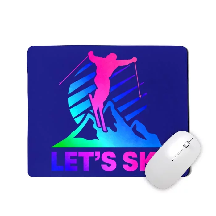 Retro Ski Vintage 80s 90s Skiing Outfit Gift Mousepad