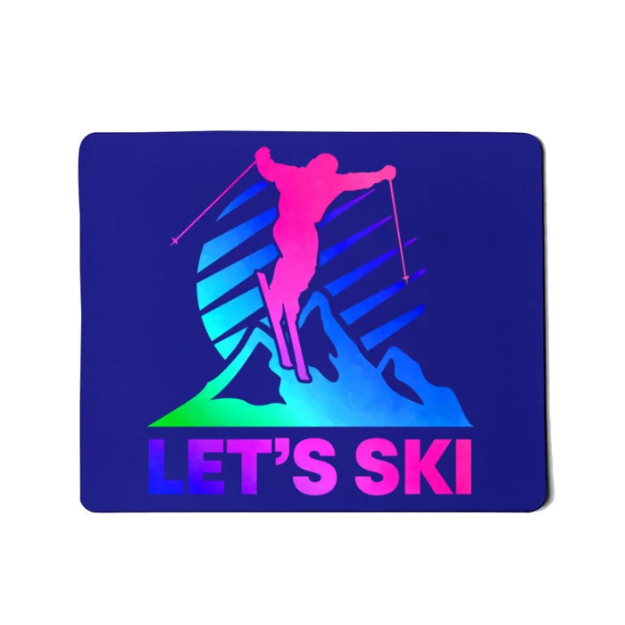 Retro Ski Vintage 80s 90s Skiing Outfit Gift Mousepad