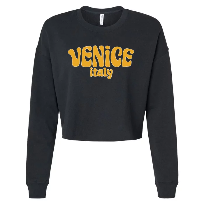 Retro Style Venice Italy Souvenir Cropped Pullover Crew