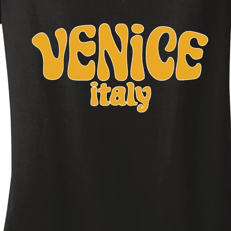 Retro Style Venice Italy Souvenir Women's V-Neck T-Shirt