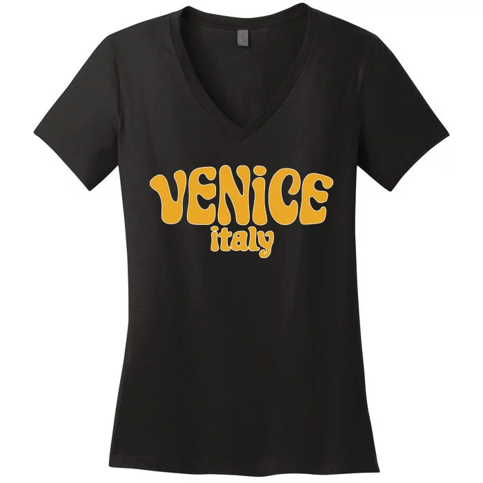 Retro Style Venice Italy Souvenir Women's V-Neck T-Shirt