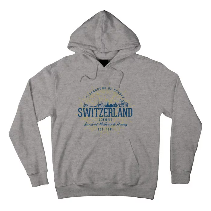 Retro Style Vintage Switzerland Tall Hoodie