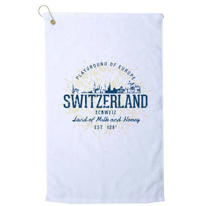 Retro Style Vintage Switzerland Platinum Collection Golf Towel