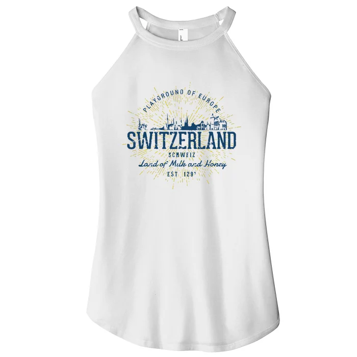 Retro Style Vintage Switzerland Women’s Perfect Tri Rocker Tank