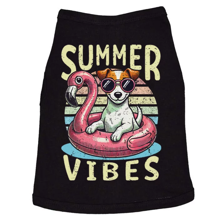 Retro Summer Vibes Jack Russell Dog Vacation Design Doggie Tank