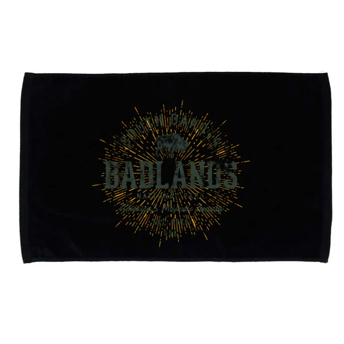 Retro Style Vintage Badlands National Park Gift Microfiber Hand Towel