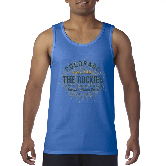 Retro Style Vintage Rocky Mountain National Park Gift Tank Top