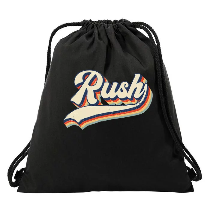 Rush Surname Vintage Retro Gift Drawstring Bag