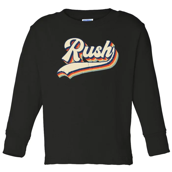 Rush Surname Vintage Retro Gift Toddler Long Sleeve Shirt