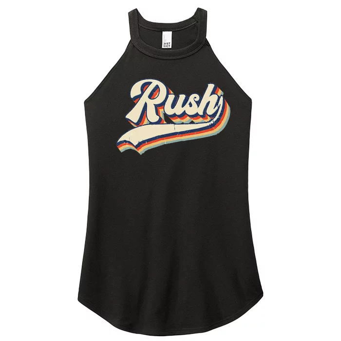 Rush Surname Vintage Retro Gift Women’s Perfect Tri Rocker Tank