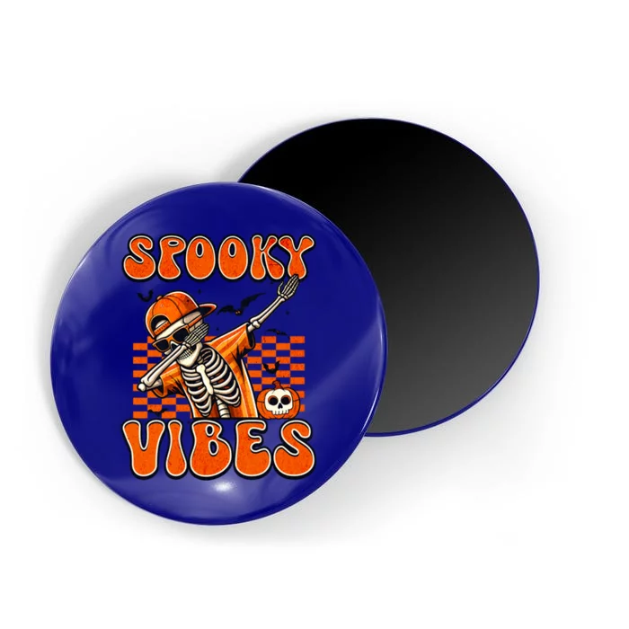 Retro Spooky Vibes Dabbing Skeleton Halloween Design Gift Magnet