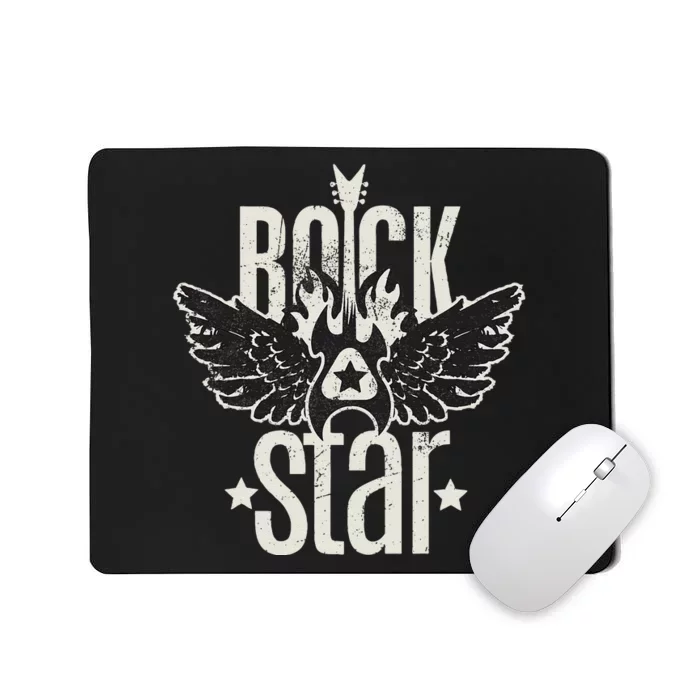 Rock Star Vintage Gift for Bass Guitar Player Mousepad